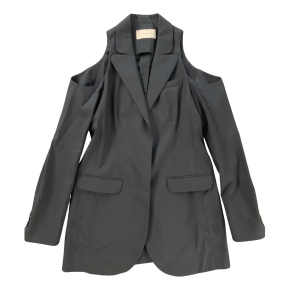 100% wool black Christopher Kane blazer with cutouts. 100% silk lining. Size US8 - Picture 1 of 8